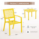 EROMMY 3-Piece Outdoor Bistro Set ¨C Metal Chairs & Table, Yellow-Erommy